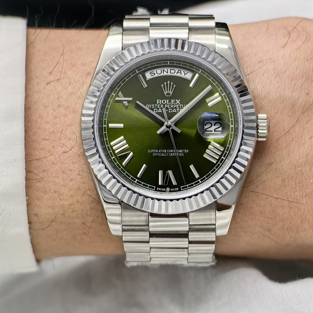 Rolex Day-Date 36 Green Roman Dial President Bracelet
