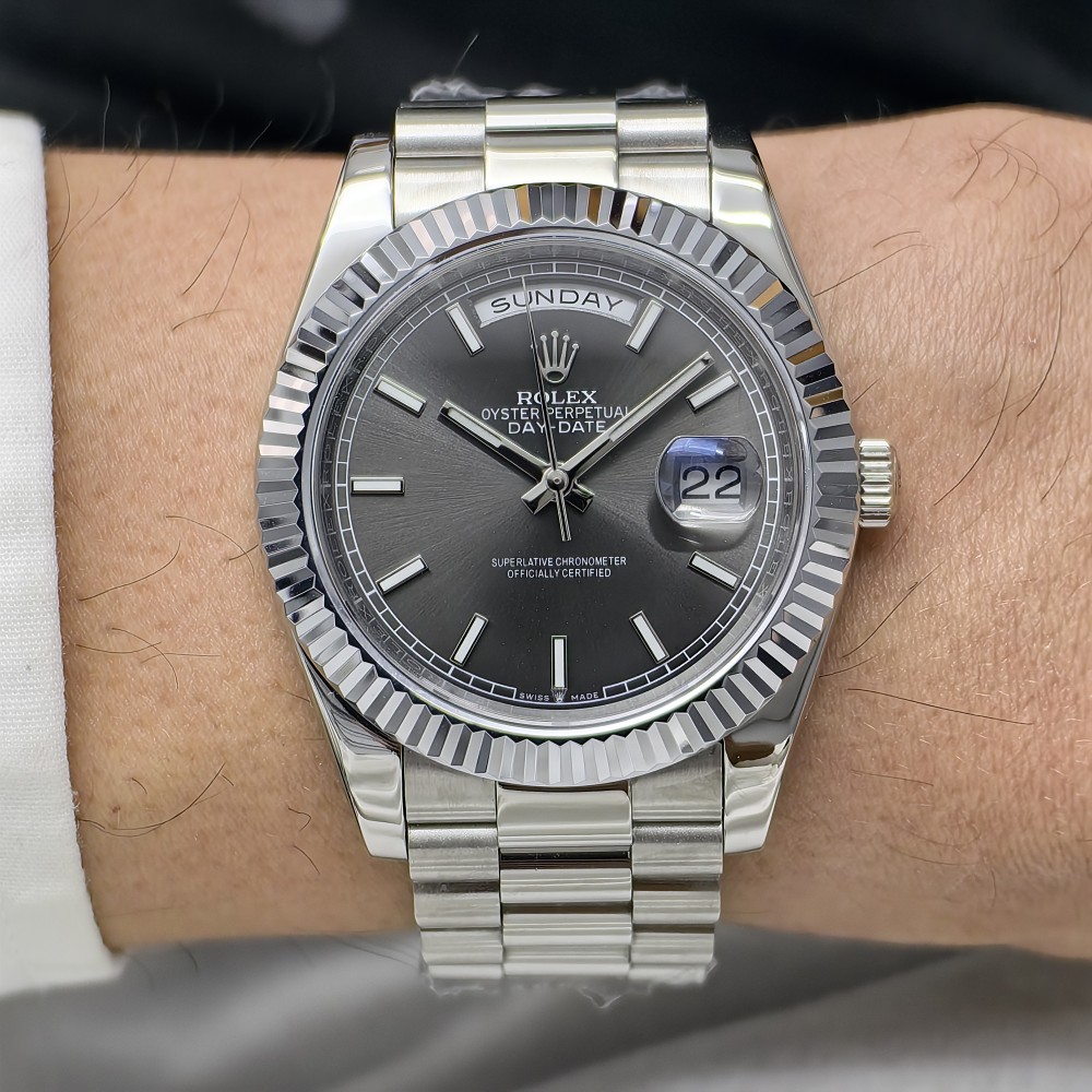 Rolex Day-Date 40 President Oystersteel Rhodium Dial