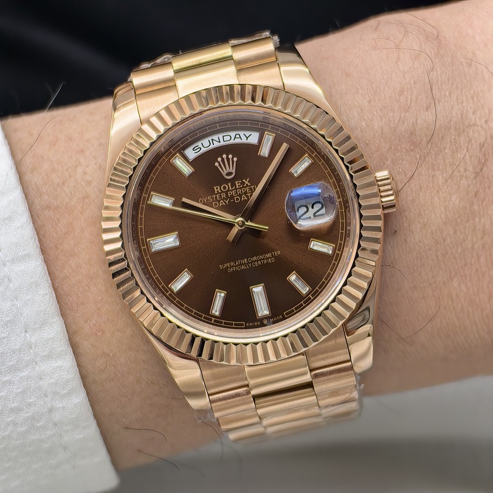 Rolex Day-Date President Rose Gold Chocolate Dial