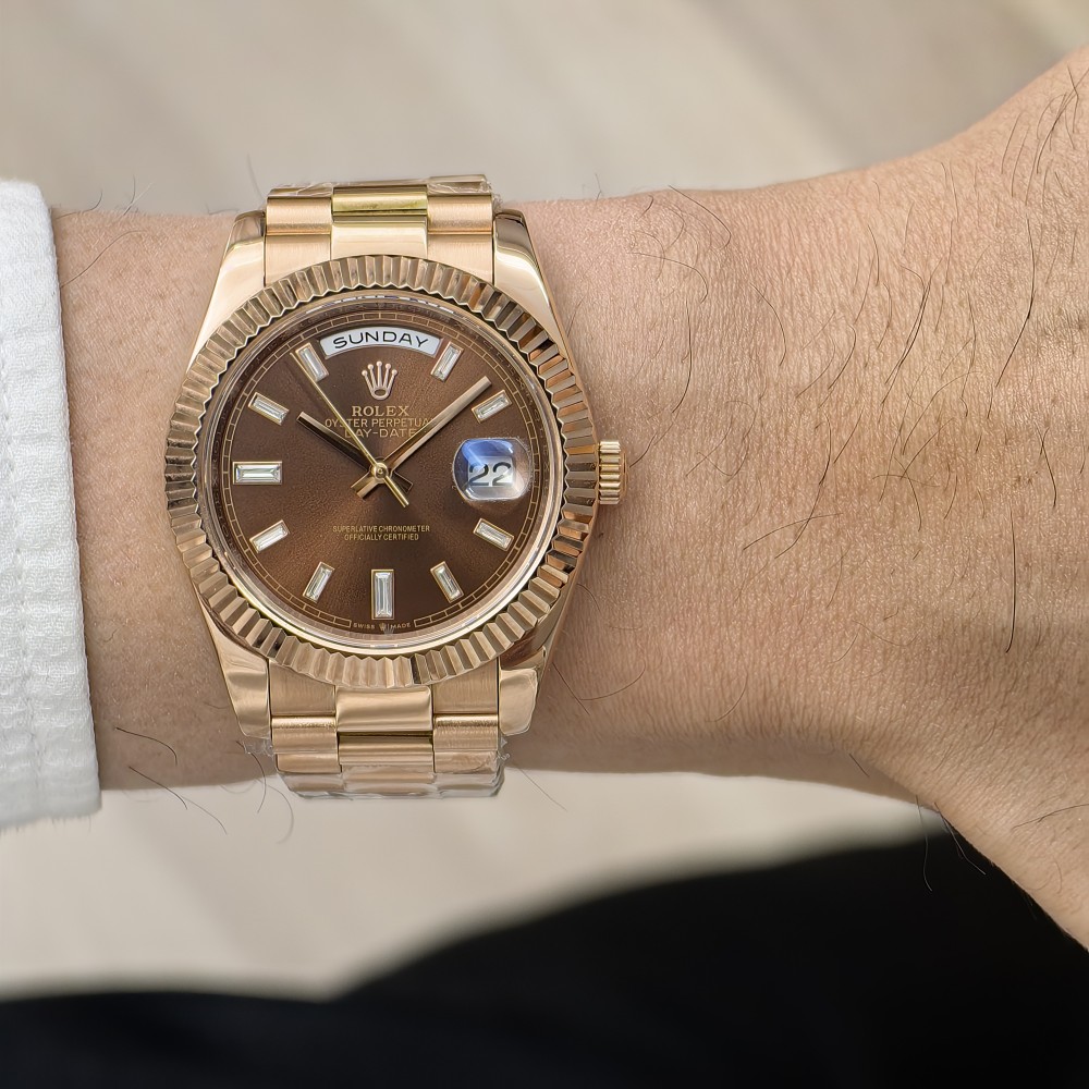 Rolex Day-Date President Rose Gold Chocolate Dial