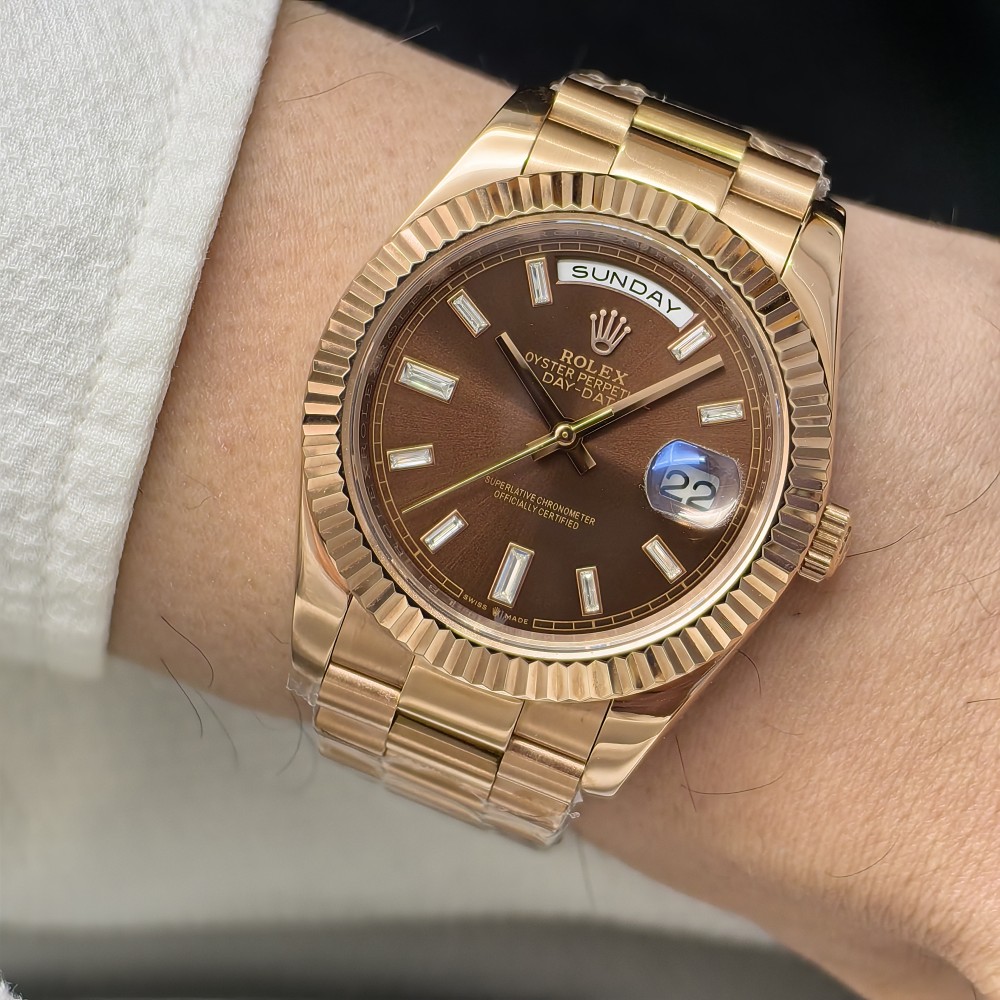 Rolex Day-Date President Rose Gold Chocolate Dial